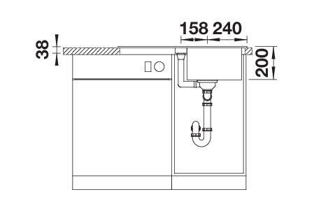 Blanco SILGRANIT® Adira 45 S Küchenspüle mit Ablauffernbedienung, Becken reversible einbaubar