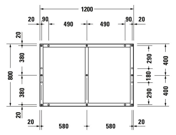 Duravit Tempano Fußgestell 120x80cm