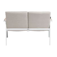 Vorschau: KETTLER DINING DIAMOND Lounge 2er Bank Sunbrella®, weiß matt/ natte linen