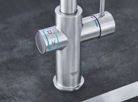 Vorschau: Grohe Blue Home Einhand-Spültischbatterie mit Filterfunktion, Bluetooth und WIFI, L-Auslauf 31454DC1 edelstahl supersteel Bedienung 2