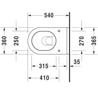 Vorschau: Duravit Starck 3 Wand-WC 54x36cm, oval, WonderGliss, Durafix, weiß