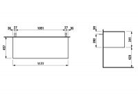 Vorschau: Laufen Sonar Schubladenelement mit Push&Pull Funktion, ohne Ausschnitt , Breite 117,5cm H4054200341421_1