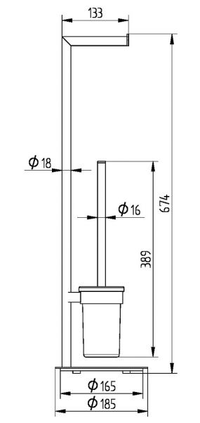 Avenarius Design WC-Ständer Bürstengarnitur mit Papierrollenhalter, chrom