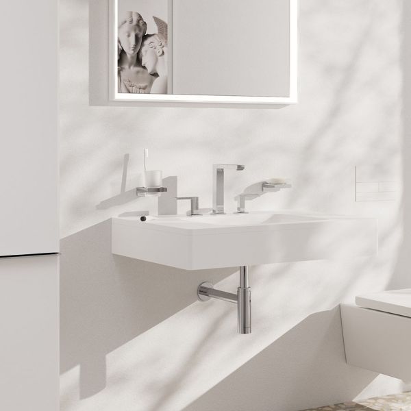 Hansgrohe Tecturis E 3-Loch Waschtischarmatur 150 EcoSmart+ mit Push-Open, chrom