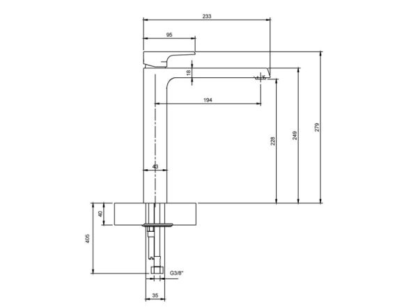 Villeroy&Boch Liberty Waschtischarmatur für Aufsatzwaschbecken, Ausladung 194mm, chrom TVW10700500061