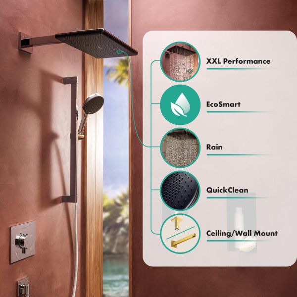 hansgrohe Raindance Alive Q Duschkopf 210/340 1 Strahlart wassersparend, polished gold optic