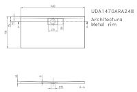 Vorschau: Villeroy&Boch Architectura MetalRim Duschwanne inkl. Antirutsch (VILBOGRIP),140x70cm, weiß techn. Zeichnung