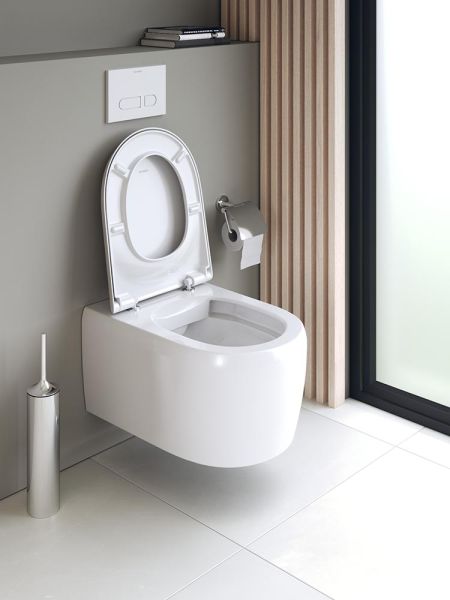 Duravit Qatego Wand-WC 57cm, Tiefspüler, spülrandlos, Abgang waagerecht, weiß