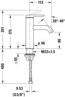 Vorschau: Duravit C.1 Waschtischarmatur M, FreshStart, MinusFlow, chrom