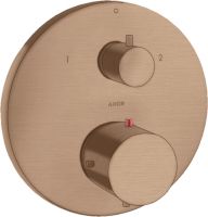 Vorschau: Axor Starck Thermostat Unterputz mit Ab- und Umstellventil brushed red gold 10720310