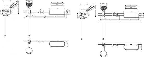 Hansgrohe WallStoris Bundle Duschkopf 105, Duschstange 70cm & Accessoireset, mattweiß 24291700