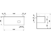 Vorschau: Laufen IL BAGNO ALESSI One Schubladenelement 1200, Ausschnitt rechts, zu Waschtisch H818975/6/7/8