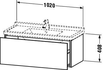 Duravit L-Cube Waschtischunterschrank wandhängend 102x47cm mit 1 Schublade für Starck 3 030410