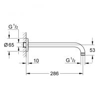 Vorschau: Grohe Rainshower® Brausearm Ausladung 28,6cm, chrom