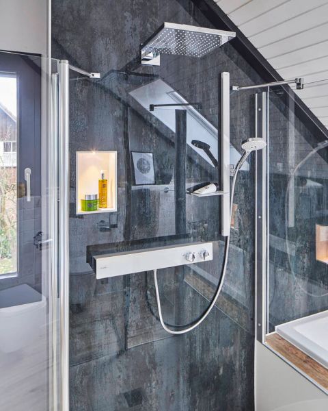 Hansgrohe ShowerTablet 600 Thermostat Universal Aufputz, für 2 Verbraucher 13108400 weiß chrom