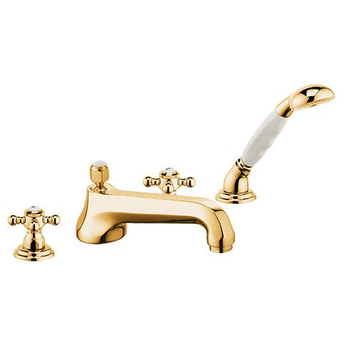 Kludi 1926 Wannenrandarmatur, Zweigriffmischer, vergoldet 23kt 515254520