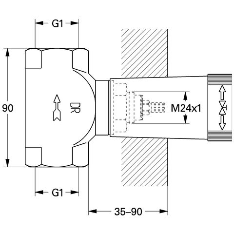 Grohe Unterputz-Ventil Unterteil DN 25