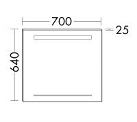 Vorschau: Burgbad Iveo Leuchtspiegel mit horizontaler LED-Beleuchtung, dimmbar, 70x64cm