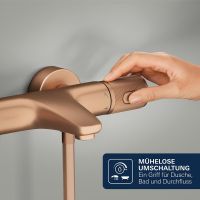 Vorschau: Grohe Precision Feel Set Wannenthermostat mit Vitalio Joy+ 120 Handbrause, warm sunset gebürstet