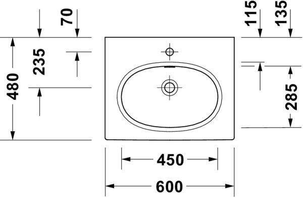 Duravit Balcoon Waschtisch 60cm, weiß