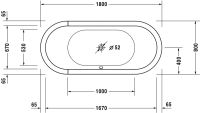 Vorschau: Duravit Starck Einbau-Badewanne oval 180x80cm, weiß