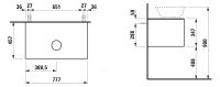 Vorschau: Laufen The New Classic Schubladenelement 78cm, 1 Schublade, zu Waschtisch-Schale 81285, techn. Zeichnung