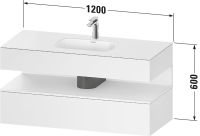 Vorschau: Duravit Qatego Einbauwaschtisch mit Unterschrank 120x55cm in weiß supermatt Antifingerprint