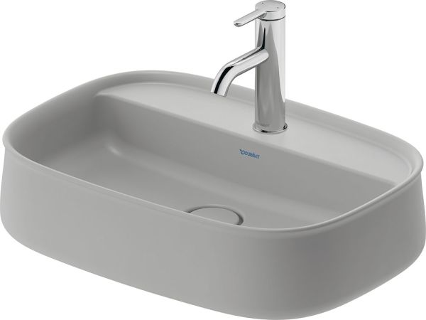 Duravit Zencha Aufsatzbecken 55x39cm WonderGliss grau matt 23745567711