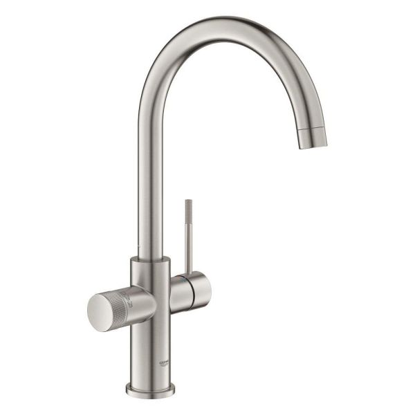 Grohe Blue 2.0 5-in-1-Armatur, C-Auslauf, supersteel 104416DC01