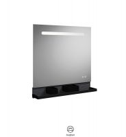 Vorschau: Burgbad Fiumo LED-Spiegel 80cm mit Ablage, Reling in schwarz