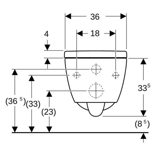 Geberit iCon Set Wand-WC Tiefspüler mit WC-Sitz, verkürzt, TurboFlush, weiß
