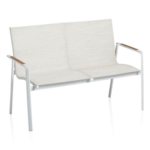 KETTLER DINING DIAMOND 2er Bank, weiß matt/ beige (Art.-Nr. 0103911-5800)