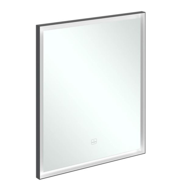 Villeroy&Boch Subway 3.0 LED-Spiegel, 65x75cm, mit Sensordimmer, schwarz matt