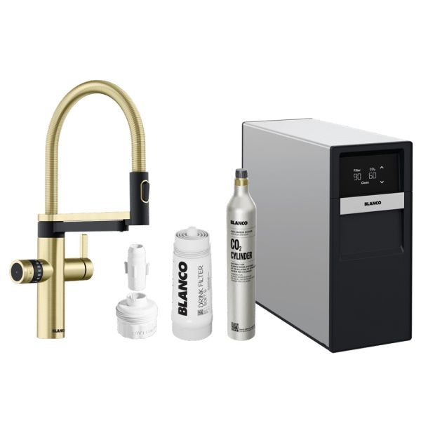 Blanco Evol-S Pro Soda & Filter Küchenarmatur 527427 satin gold