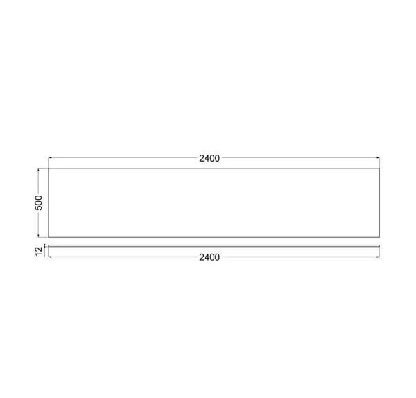 Kludi ICOS Deckplatte 240x50cm für Waschtischunterschrank, light dove matt