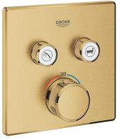 Vorschau: Grohe Grohtherm SmartControl Thermostat mit 2 Absperrventilen, Fertigmontageset eckig cool sunrise gebürstet 29124GN0