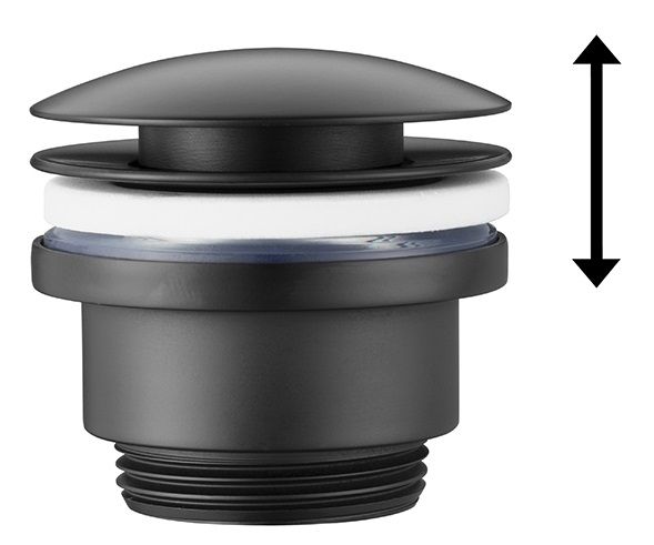 Avenarius Design-Schaftventil black rund mit Verschluss, schwarz - 9004213040