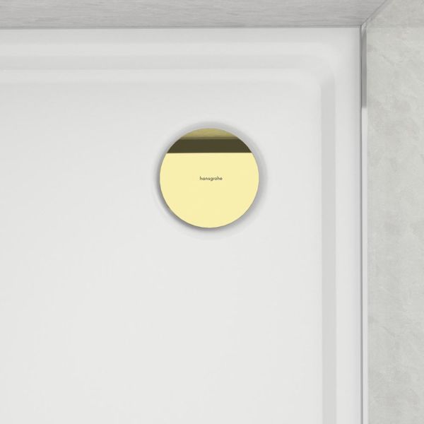 hansgrohe RainDrain Staro Fertigset Ablaufgarnitur für Duschwanne, polished gold optic 