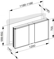 Vorschau: Keuco Royal Match Spiegelschrank für Wandeinbau, 120x70x14,9cm