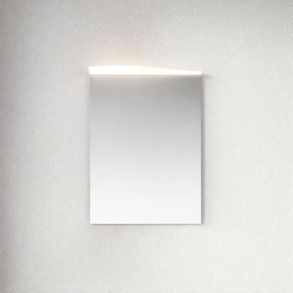 Burgbad Sinea 3.0 Spiegel 50x63cm mit horizontaler LED-Aufsatzleuchte, alu-optik, links SHFE050L