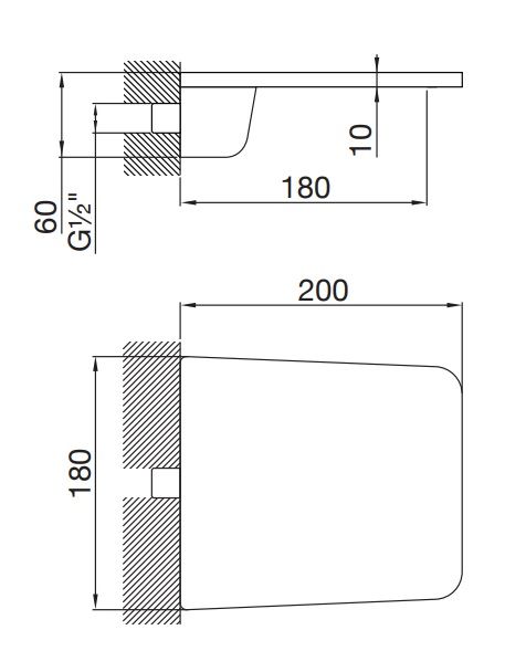 Steinberg Serie 240 Wand-Schwallauslauf, chrom