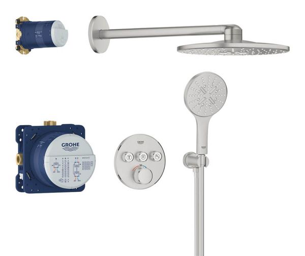Grohe Grohtherm SmartControl Duschsystem Unterputz mit Rainshower SmartActive 310, supersteel 34863DC0