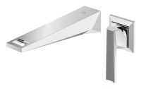 Vorschau: Grohe Allure Brilliant 2-Loch-Waschtisch-Wandbatterie mit Rändelstrukturhebel