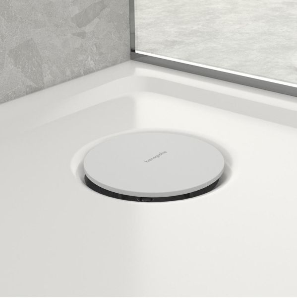 hansgrohe RainDrain Staro Fertigset Ablaufgarnitur für Duschwanne, weiß matt 60058700