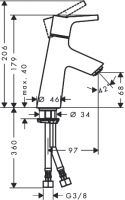 Vorschau: Hansgrohe Talis S Einhebel-Waschtischmischer 80 mit Push-Open Ablaufgarnitur, chrom