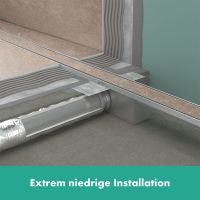 Vorschau: Hansgrohe RainDrain Compact Duschrinne 90cm, befliesbar, flache Installation, edelstahl gebürstet