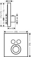 Vorschau: Axor ShowerSelect Thermostat Square Unterputz, für 2 Verbraucher, eckig, schwarz matt 36715670