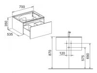 Vorschau: Keuco Edition 11 Waschtischunterbau 70cm mit 1 Frontauszug inkl. Beleuchtung