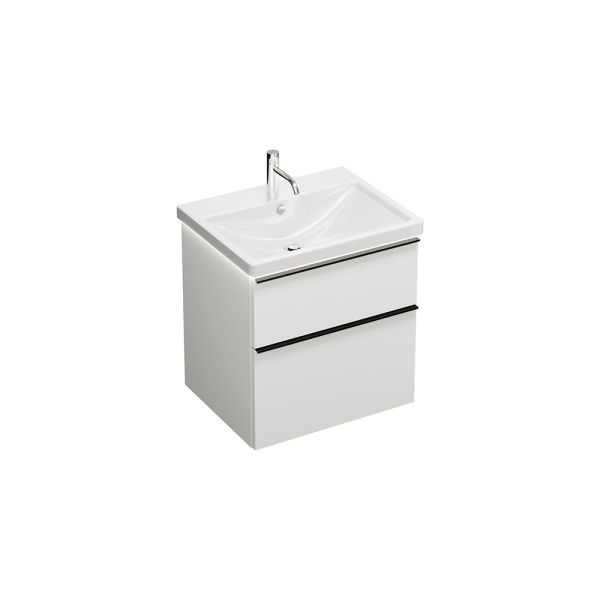 Burgbad Eqio Keramik-Waschtisch 63cm mit Unterschrank & LED-Beleuchtung