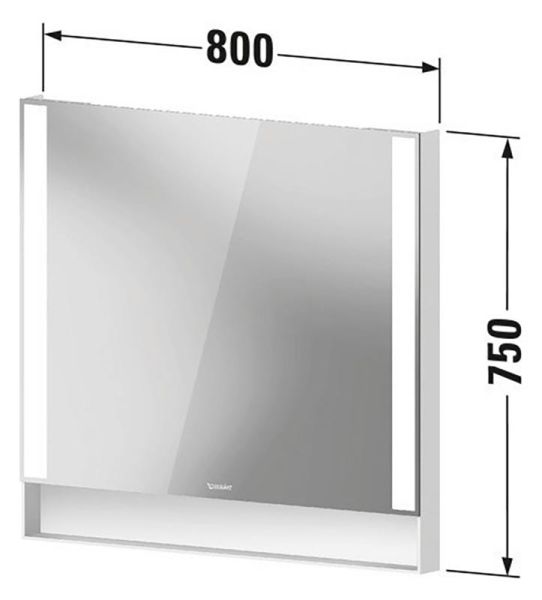 Duravit Qatego Spiegel 80x75cm mit Dimmfunktion und Nischenbeleuchtung